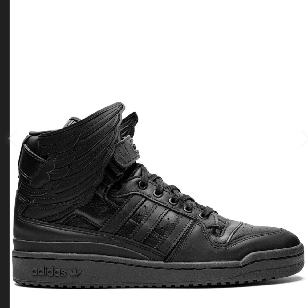 Adidas Men's Black Leather Sneakers